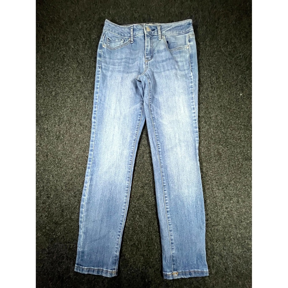 Jessica Simpson Rolled Crop Skinny Jeans Women 24 Blue Denim Stretch Medium Wash
